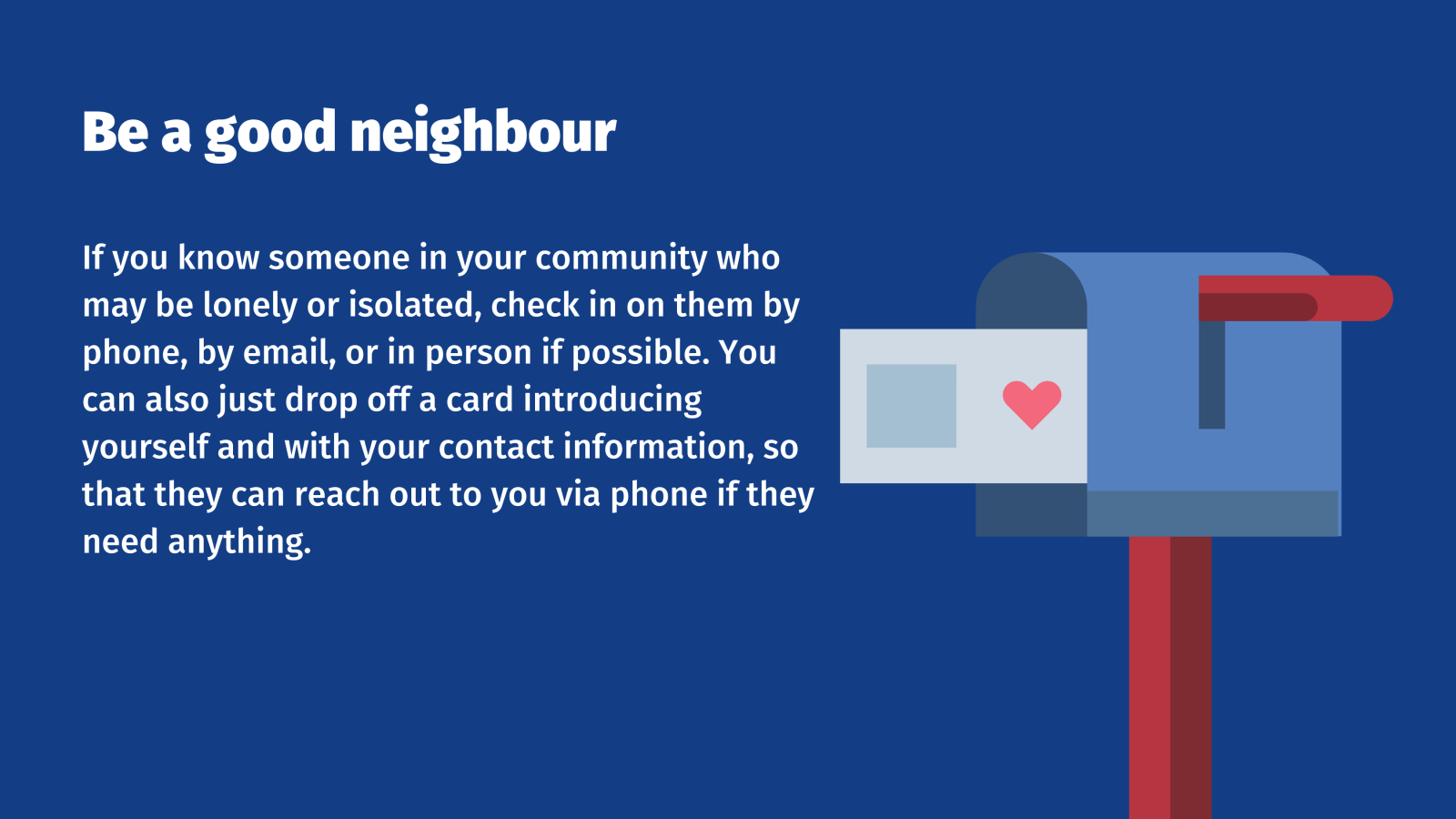 Be a good neighbour poster