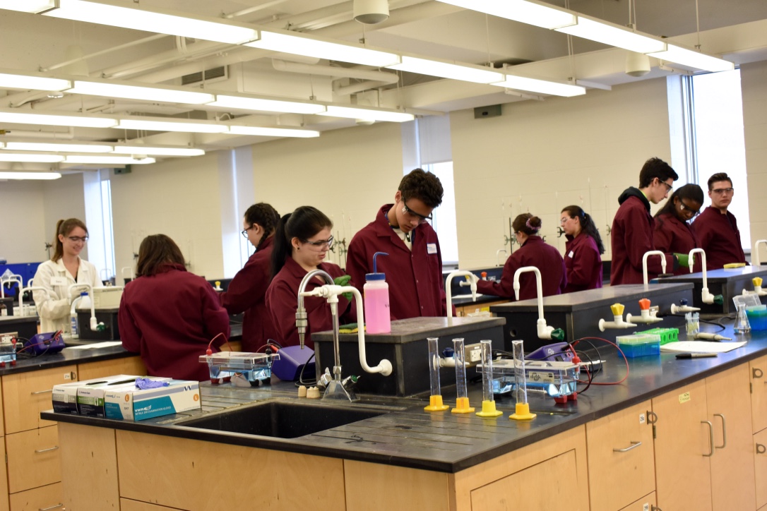 Students in a lab setting 