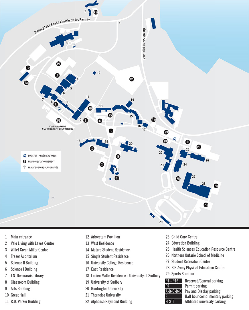 map of Laurentian campus.
