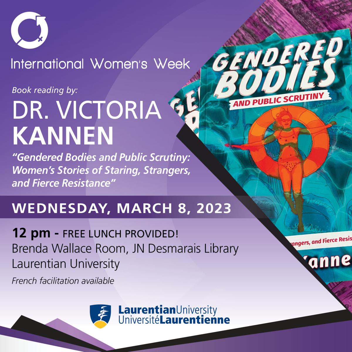 Poster for Dr. Victoria Kannen's book reading.