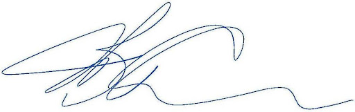 Vernon Cameron, Board Chair, Signature