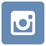 Blue-gray icon of the Instagram logo.