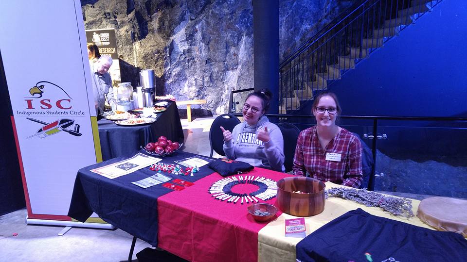 Kaella-Marie Earle and Gabrielle Pellerin at the WISE (Women in Science and Engineering) booth for an event at Science North
