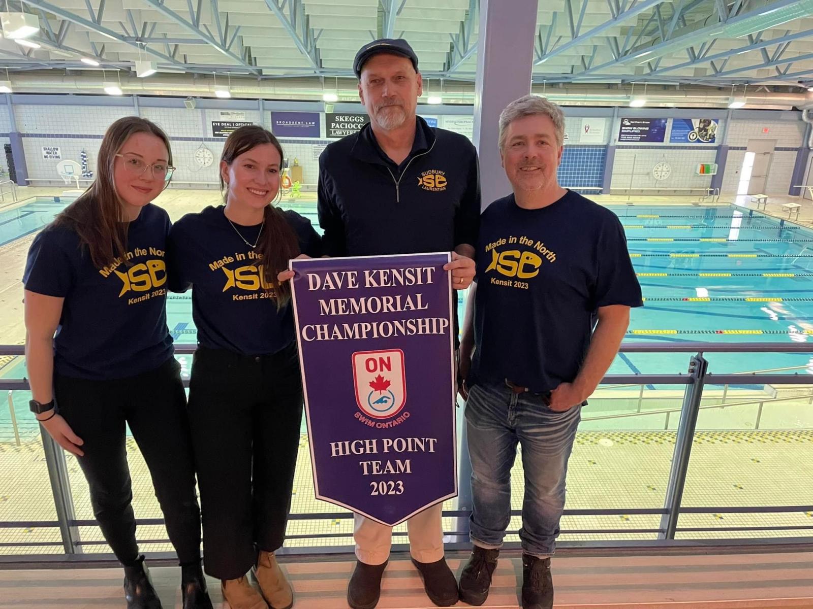 Dawson-and-fellow-Sudbury-Laurentian-Swim-Club-coaches-at-Swim-Ontario’s-Dave-Kensit-Memorial-Regional-Championship-swim-meet-in-February-2023. 