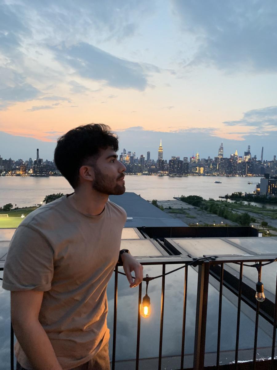 Matt on the rooftop of his internship office in NYC