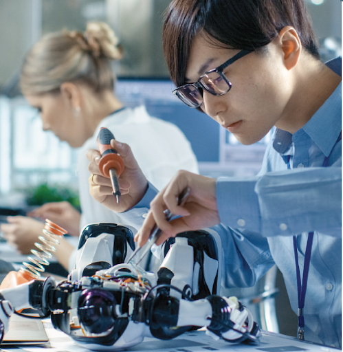Engineers working
