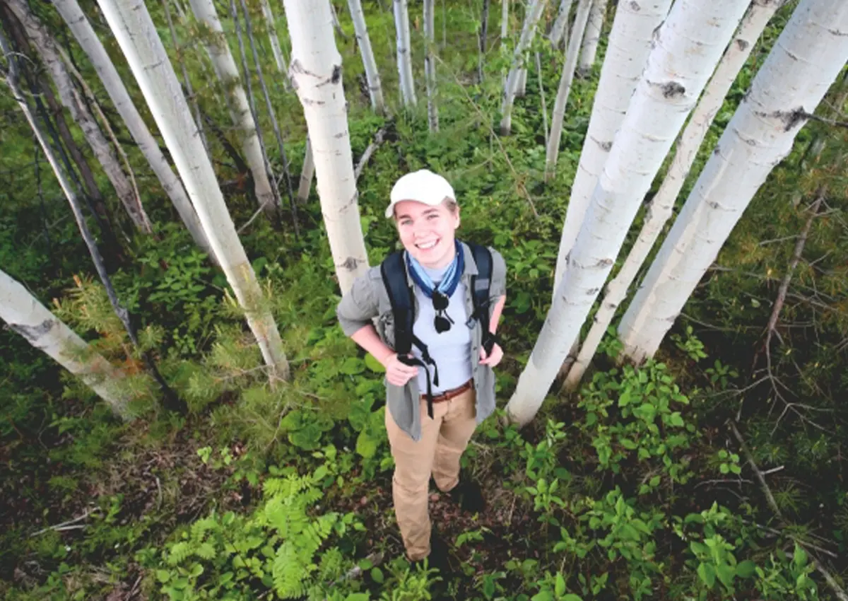 A Laurentian University student hiking.