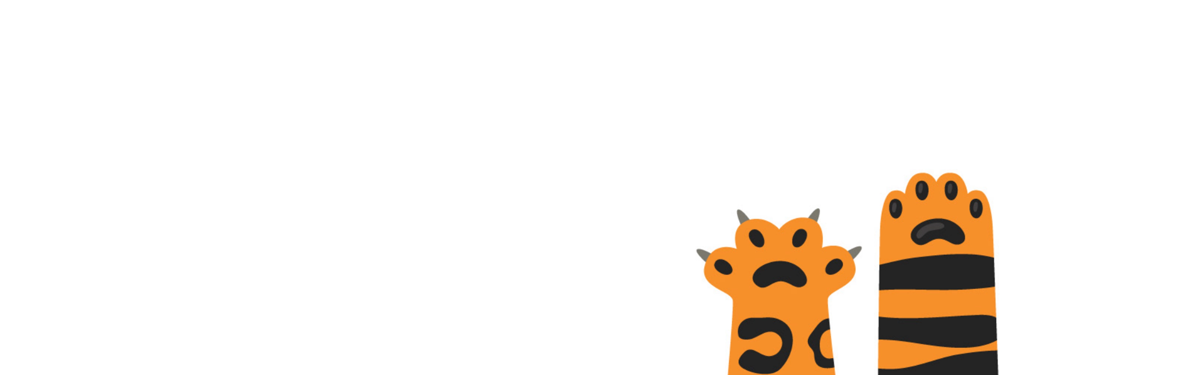 An animated tiger and leopard paw.