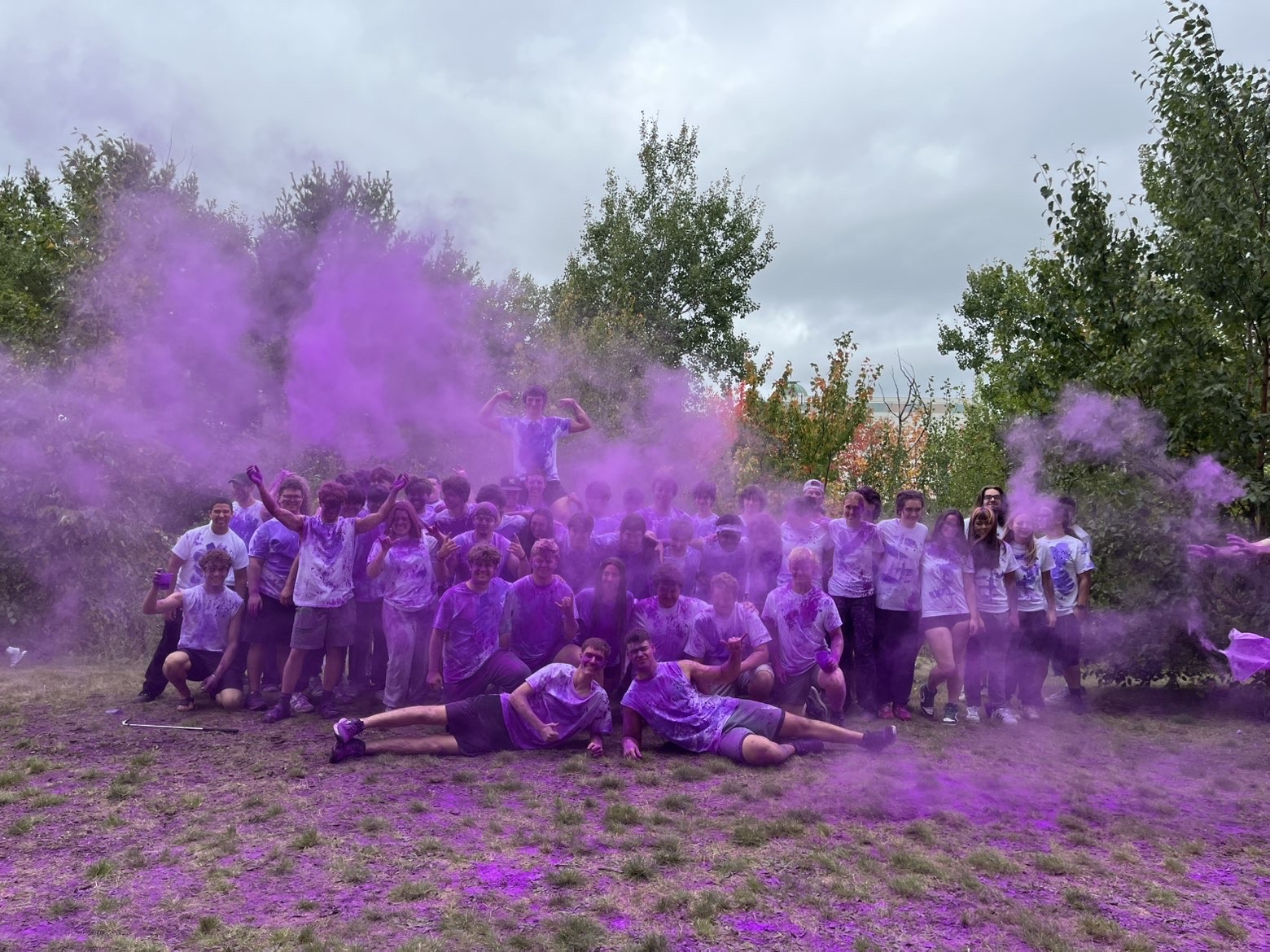 Bunch or purple people for the purple day event