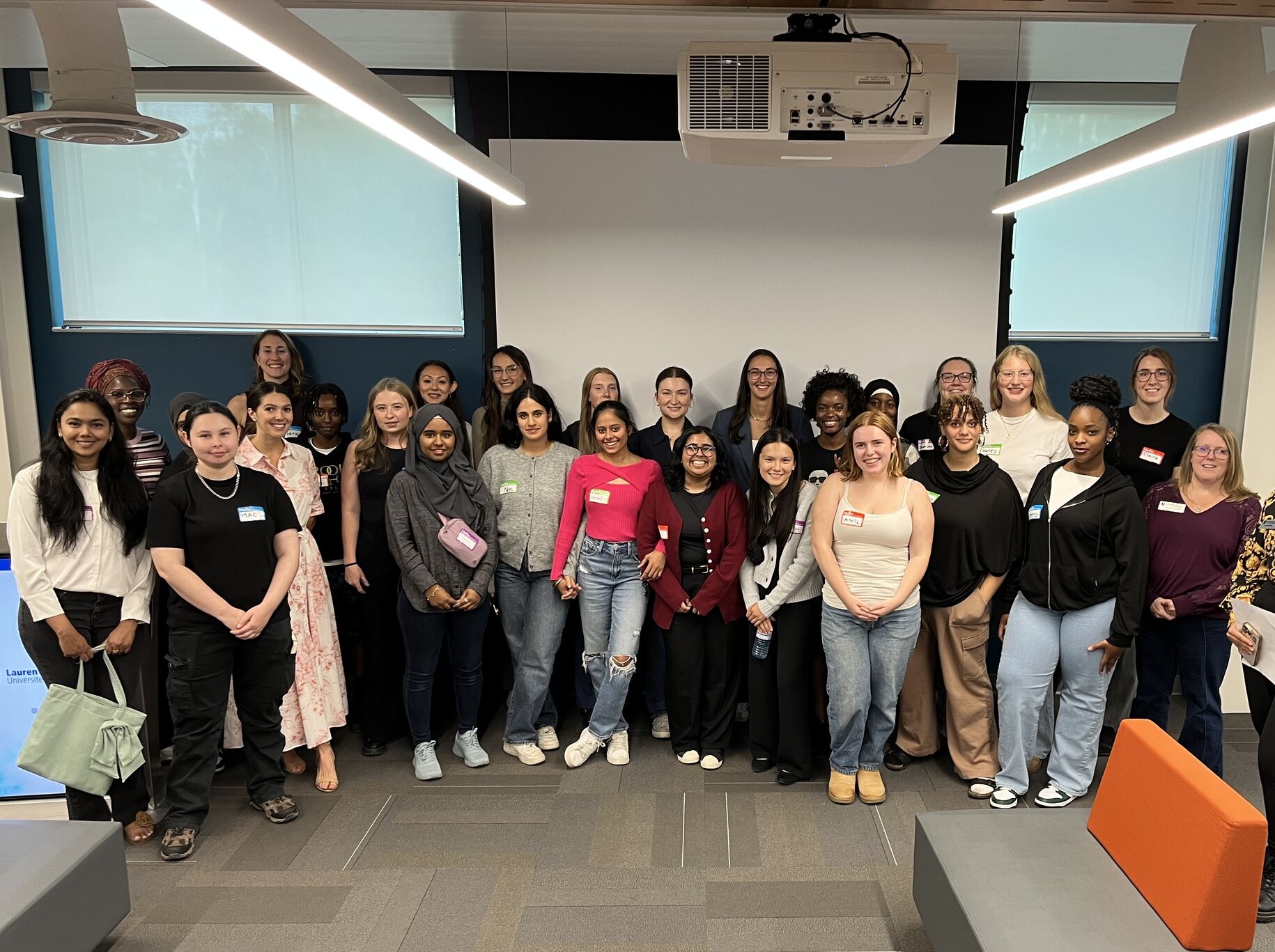Group of 30 women in Engineering.