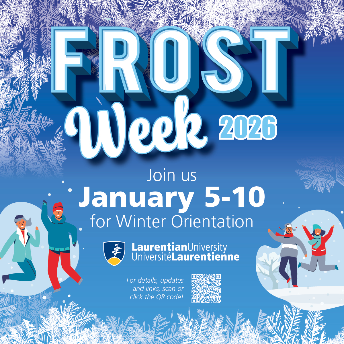 Banner logo that says FROST Week 2026 from January 5th to 10th