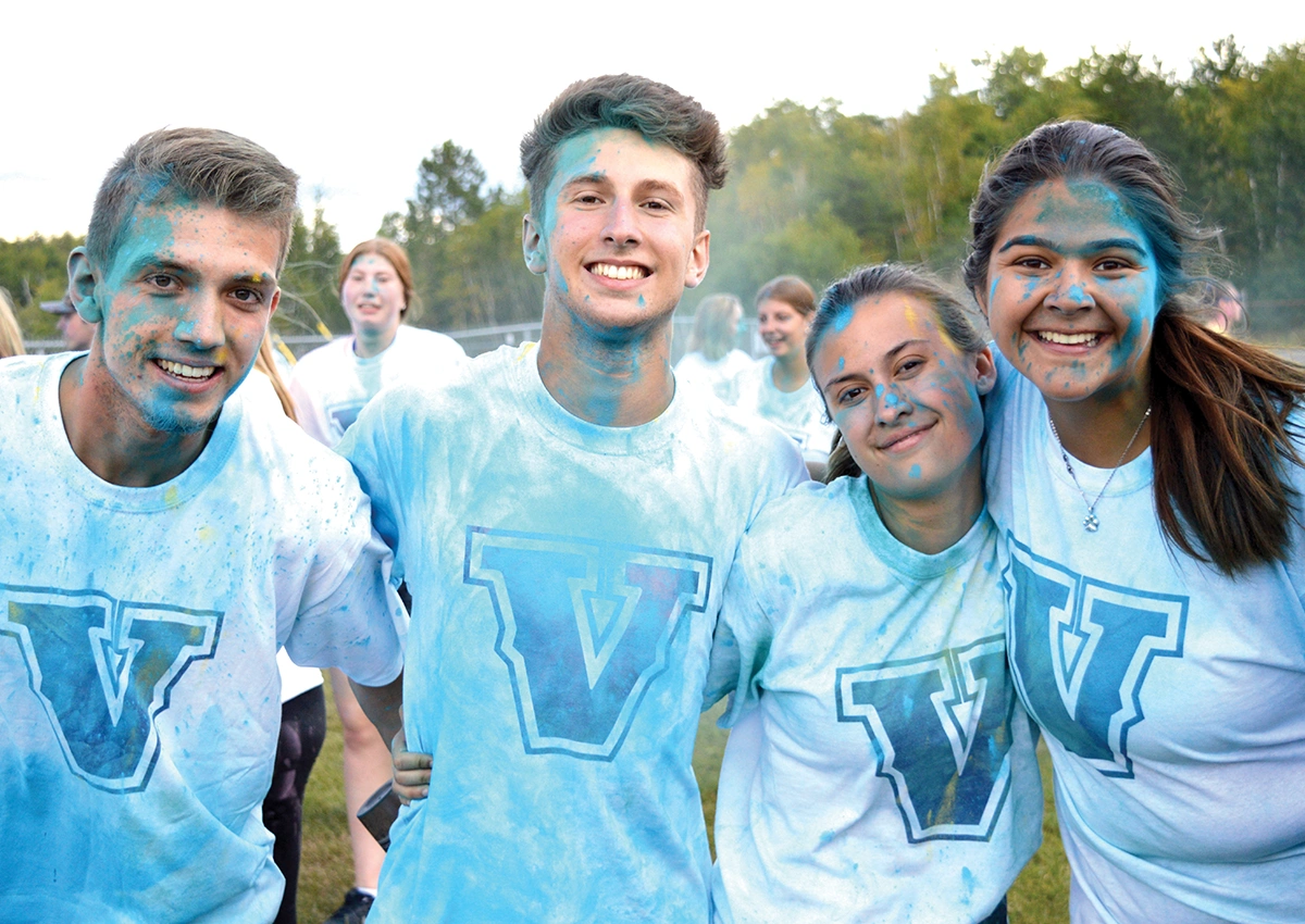 Laurentian University students at the Colour Run during Orientation Week.