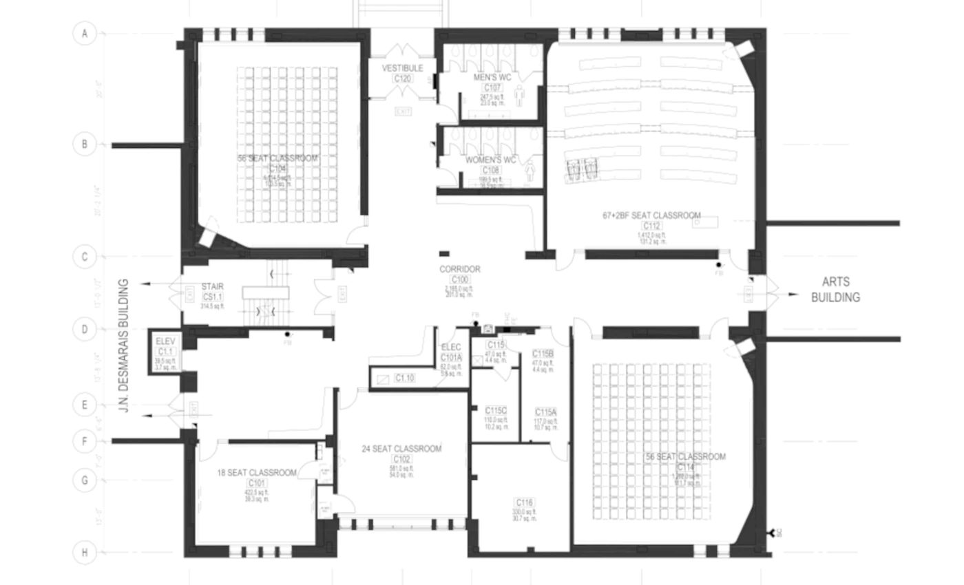 Classroom building floor 2 floorplan