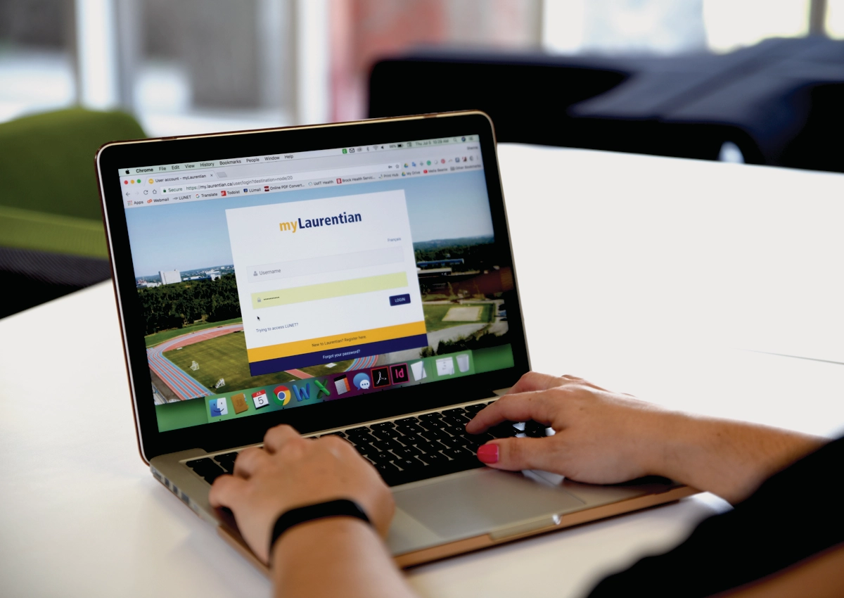 The myLaurentian Portal on a student's laptop.