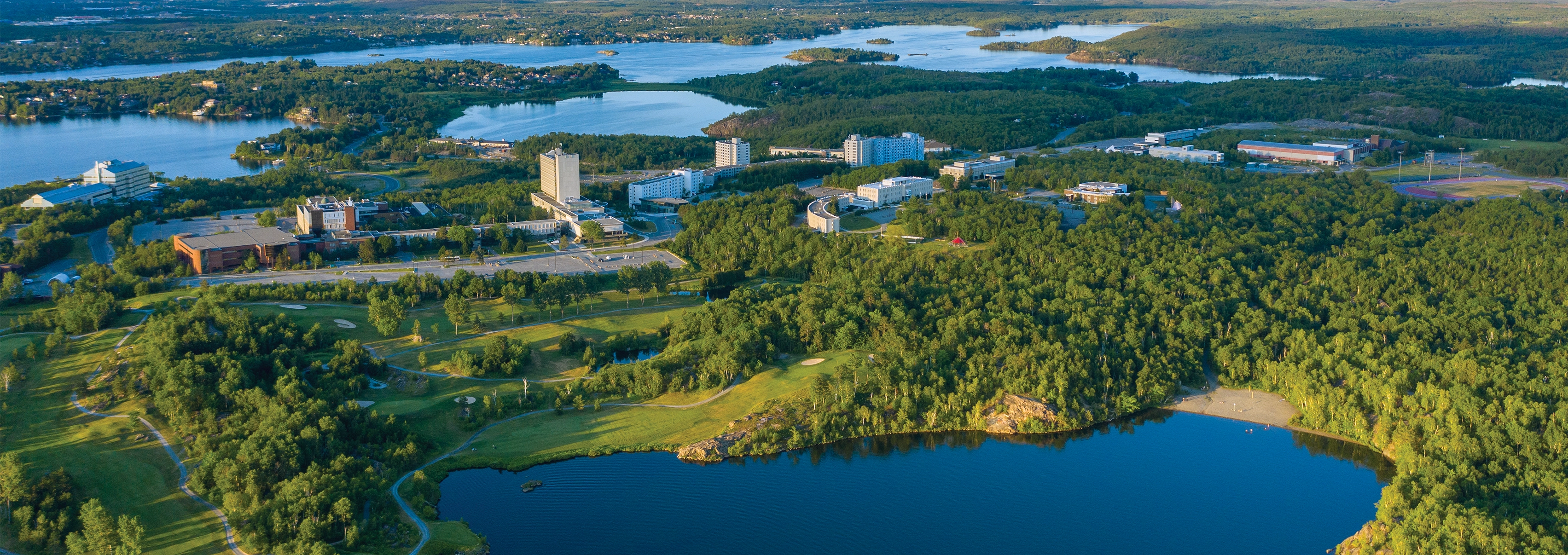 An aerial view of the Laurentian campus.