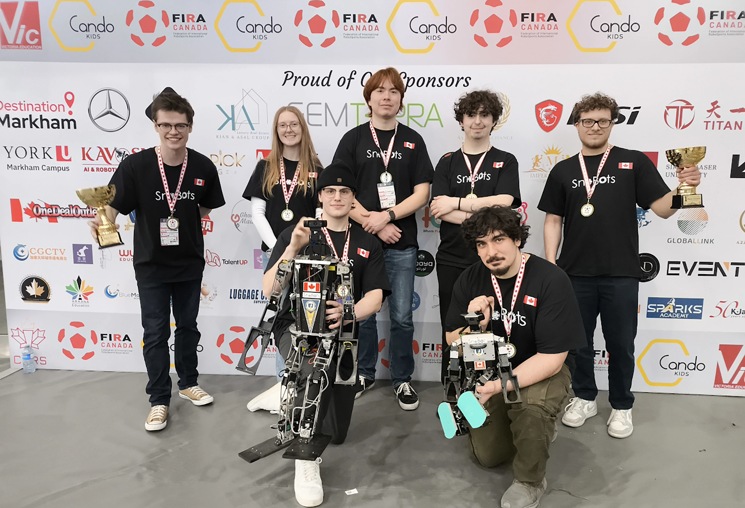 The Snobots Robotics team taking home prizes at the 2026 FIRA World Cup in Markham, Ontario.