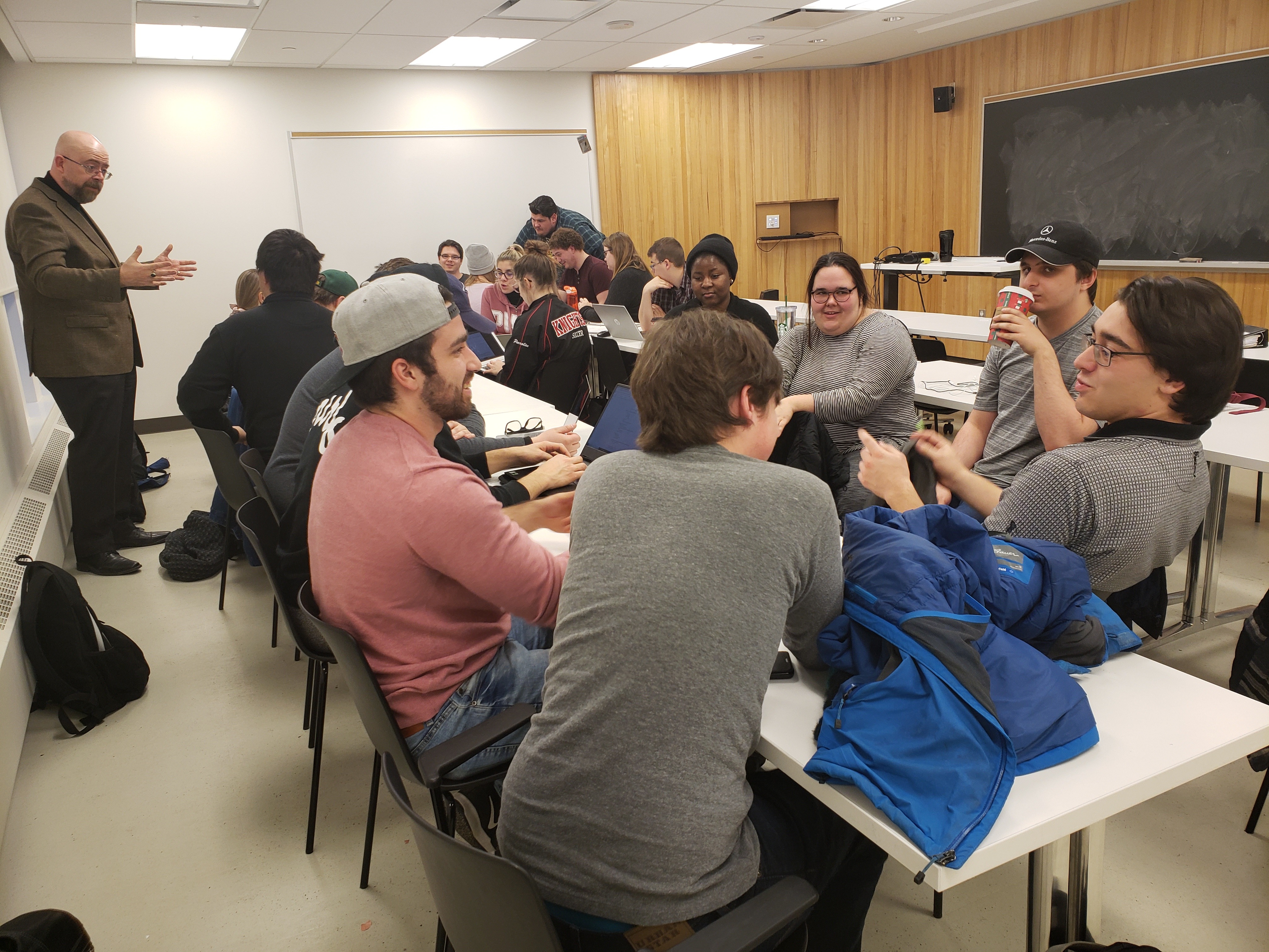 Students in a classroom.