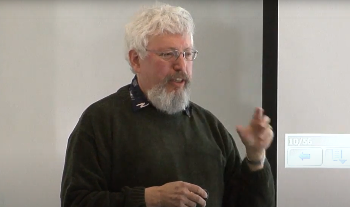A person giving a lecture