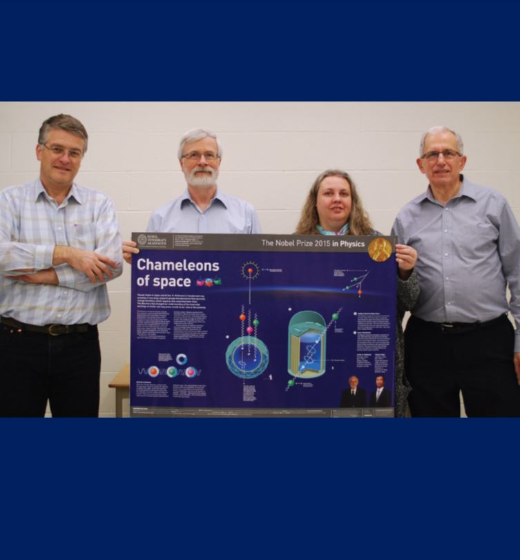  Laurentian faculty who have contributed to the SNO research holding a poster  