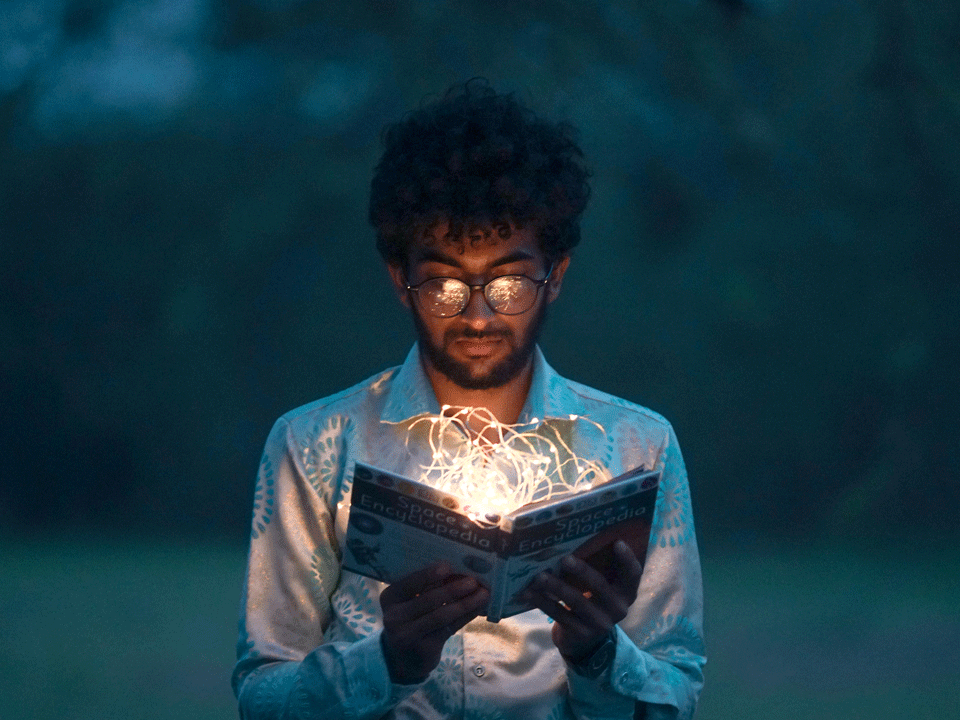 person reading a book