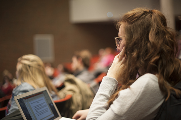 Students in a lecture room 