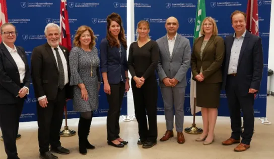 Laurentian University executive staff and professors with Sudbury politicians.