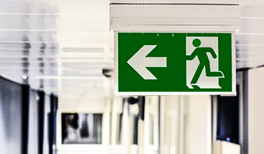 An evacuation exit sign