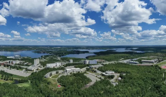 An aerial view of the Laurentian University campus.