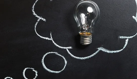 a lightbulb in a thought bubble
