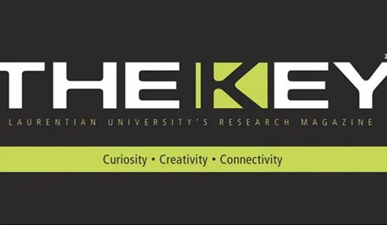 Logo for The Key, Laurentian University's Research Magazine.