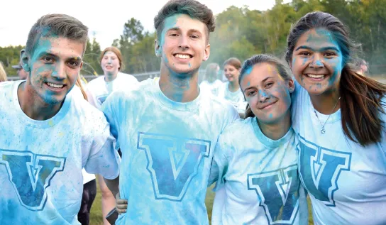 Laurentian University students at the Colour Run during Orientation Week.