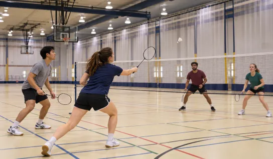 badminton in fieldhouse