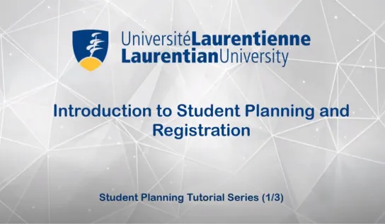 Introduction to Student Planning and Registration slide