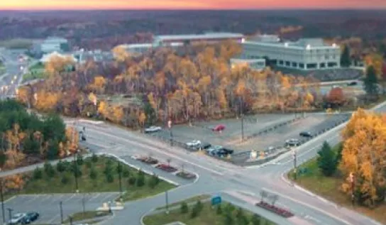Aerial view of Laurentian University's campus