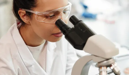 A student is using a microscope