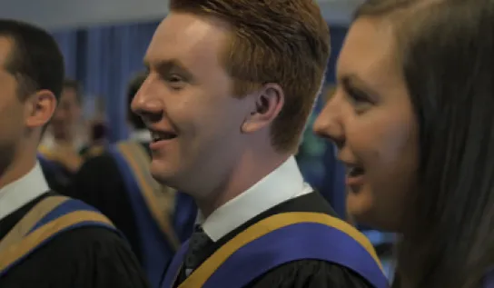 Students attending a graduation event