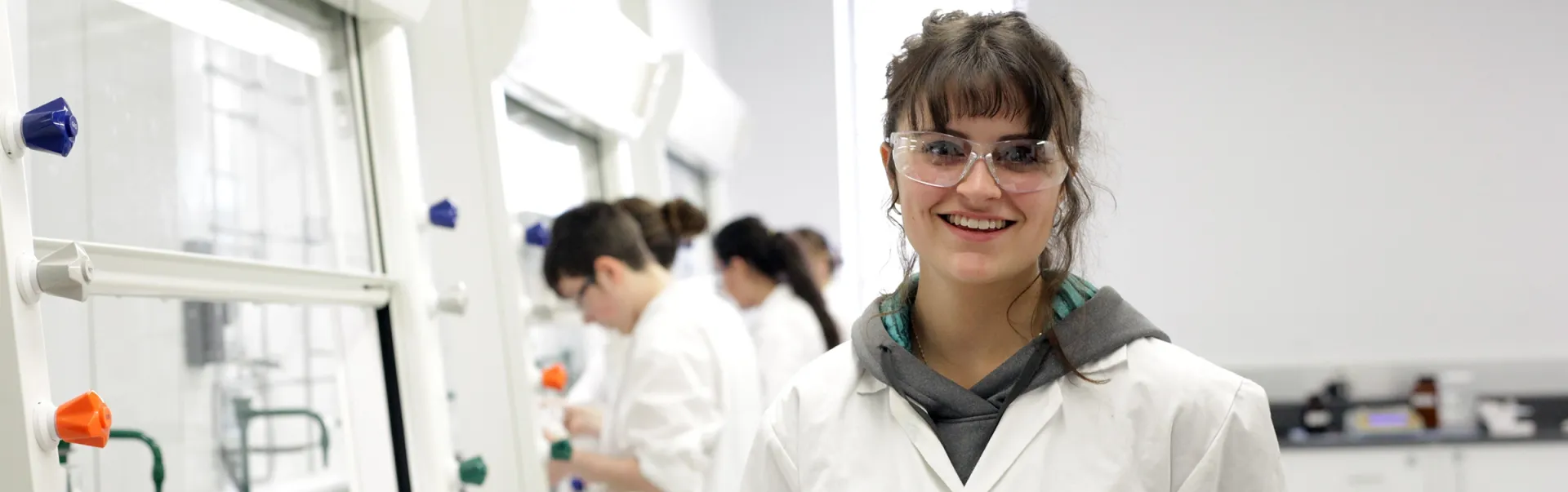 A Laurentian University science student doing research in a lab.