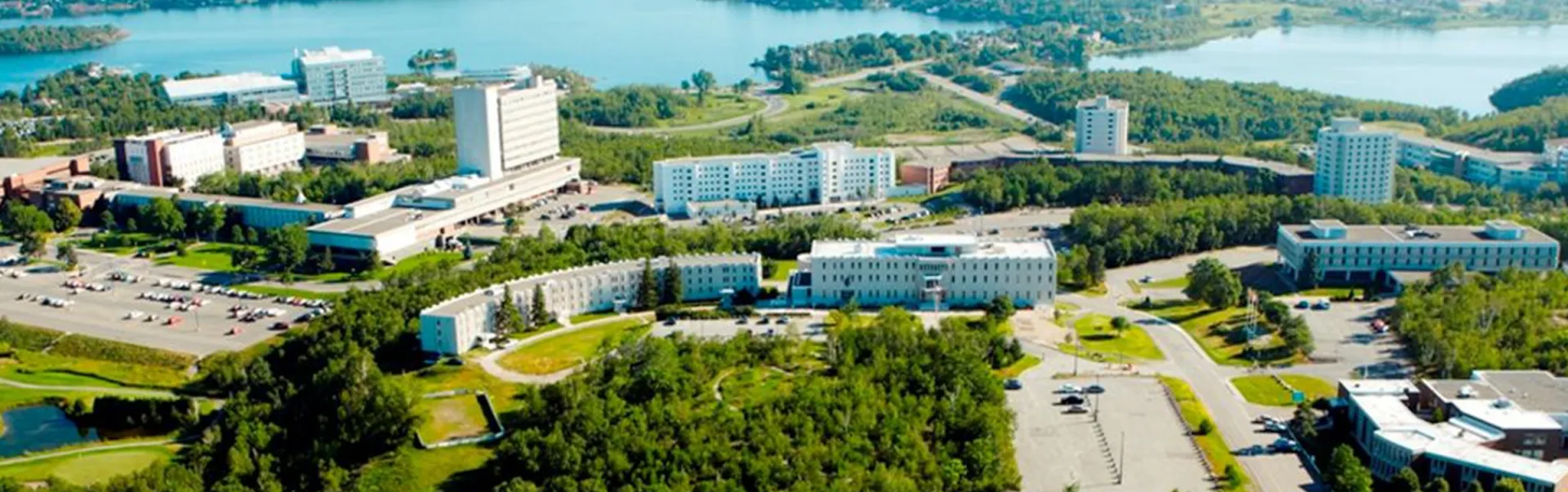 Aerial view of Laurentian University campus.