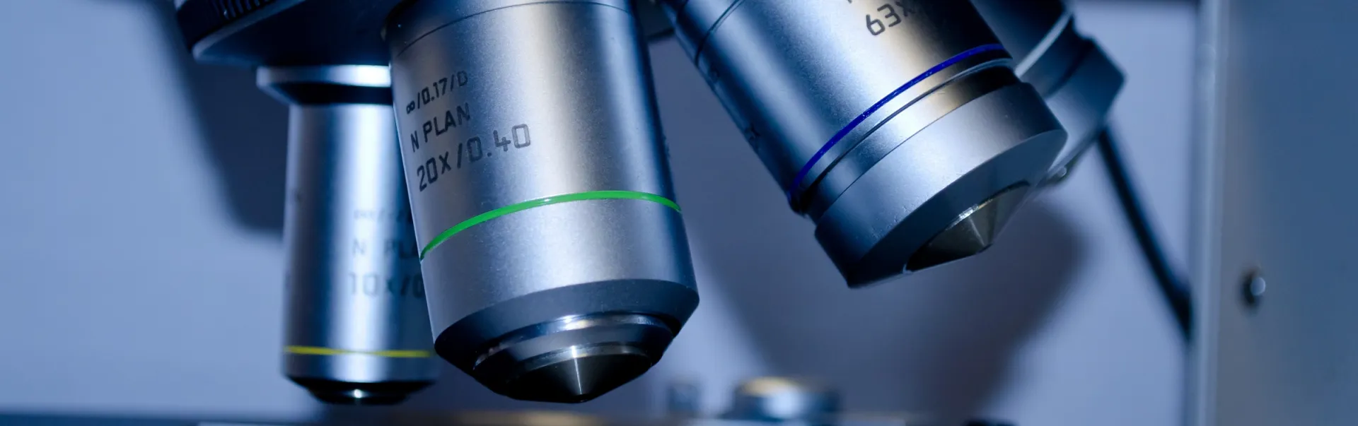 A close-up shot of a microscope.