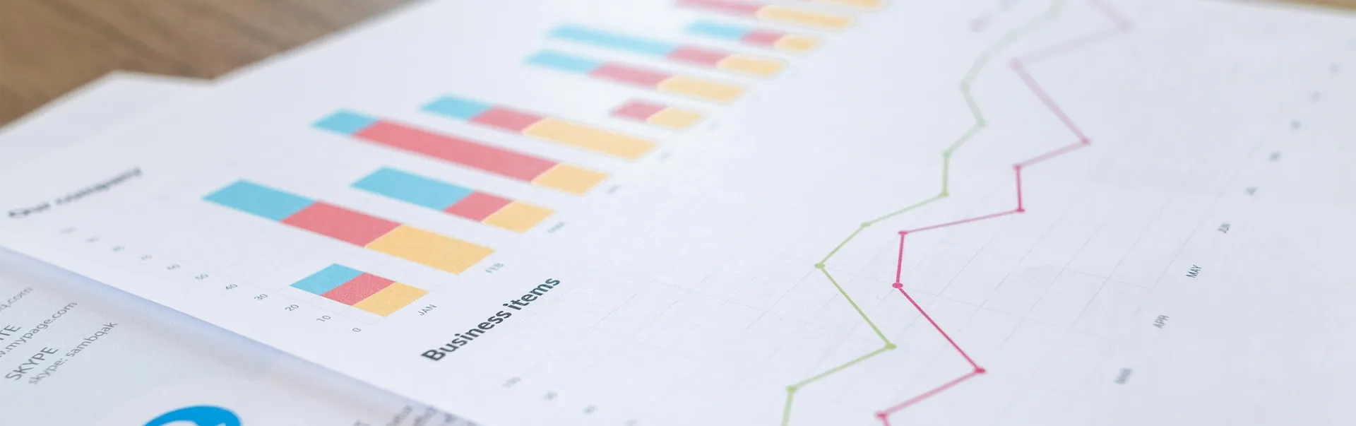 Graphs on a sheet of paper.