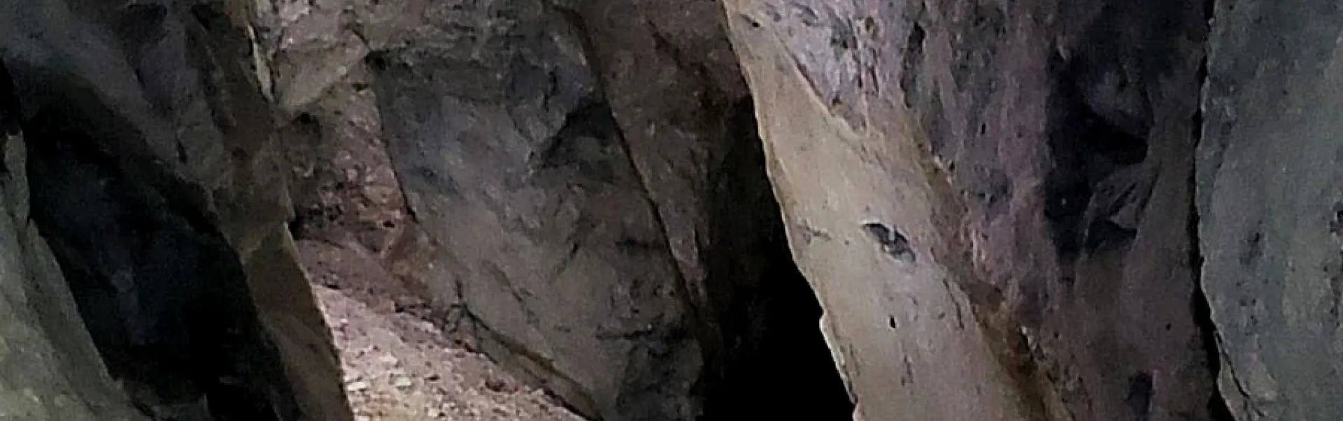 student explores mine underground.