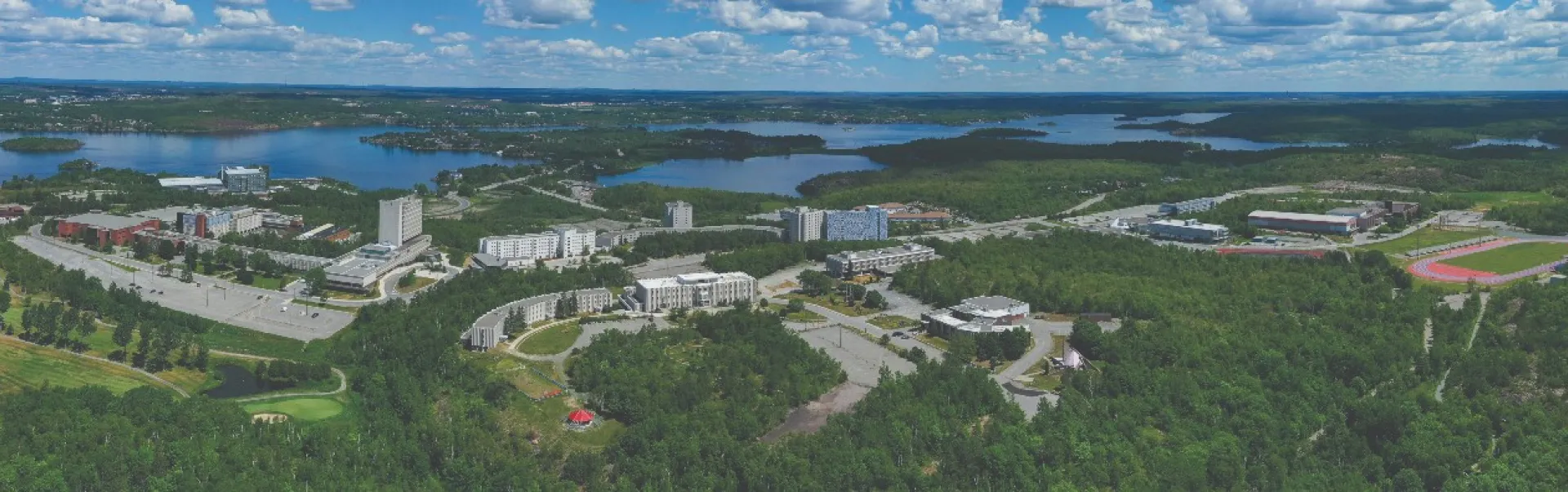 An aerial view of Laurentian University's campus