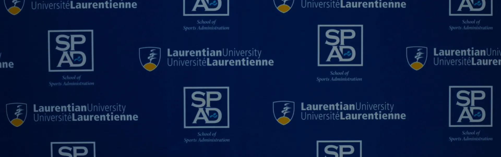 The Sports Administration program logo and the Laurentian University logo displayed on a header banner.