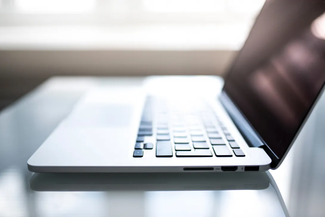 A laptop on a desk 
