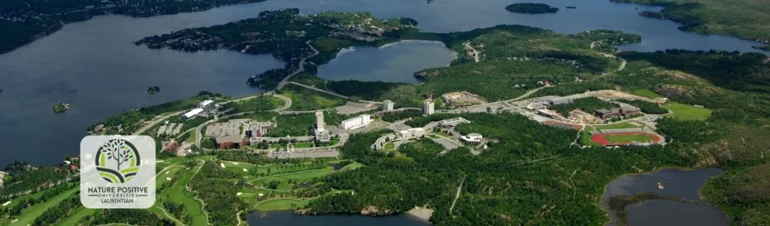 An aerial shot of Laurentian University campus.